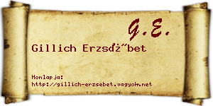 Gillich Erzsébet névjegykártya