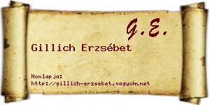 Gillich Erzsébet névjegykártya